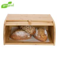 Bamboo foldable storage box bread Storage Box with rolltop