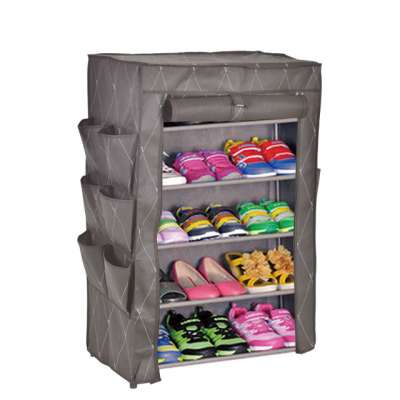 Small 5 Tier Non-Woven Sliding Simple Non-Woven Fabric Kids Shoe Rack