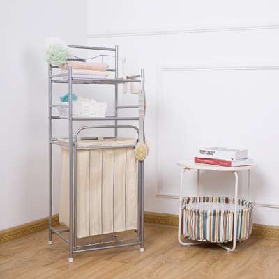 Multifunction Bathroom Gold Laundry Basket Metal Laundry Rack