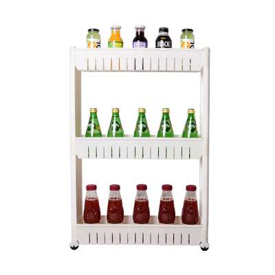 3 Layer Hot Selling Adjustable Kitchen Plastic Folding Storage Rack With Wheels