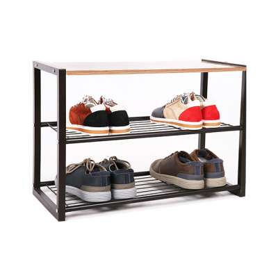 China Supplier Funiture Storage Bench Metal Frame Industrial Shelf Shoe Rack