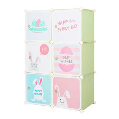 Cube Plastic Diy Plastic Kids Foldable Wardrobe/ Baby Plastic Portable Wardrobe