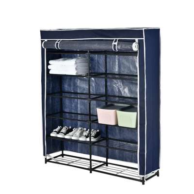 2020 New Plastic Metal Rack Shoe Storage Cabinet Folding Portable Canvas Shoe Rack Storage Cabinet