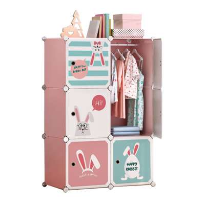 Manufacturer Eco-Friendly  Sturdy Children Plastic Wardrobes For Clothes Baby Wardrobe Cabinet