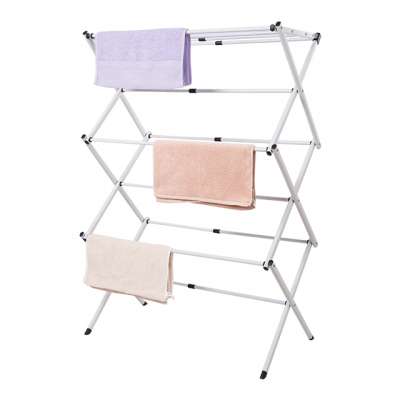 Foldable Portable Collapsible Hanging Garment Three Layers Laundry Clothes Drying Pole Laundry Rack