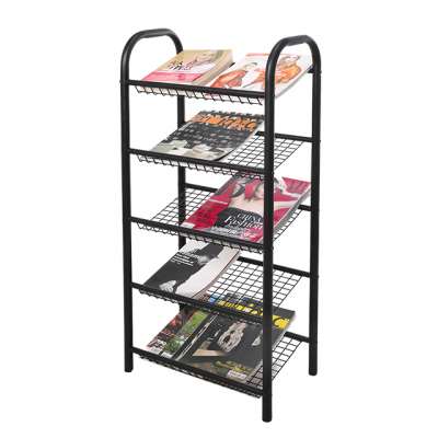 Multipurpose Modern Book Shelf Newspaper Metal Magazine Display Rack